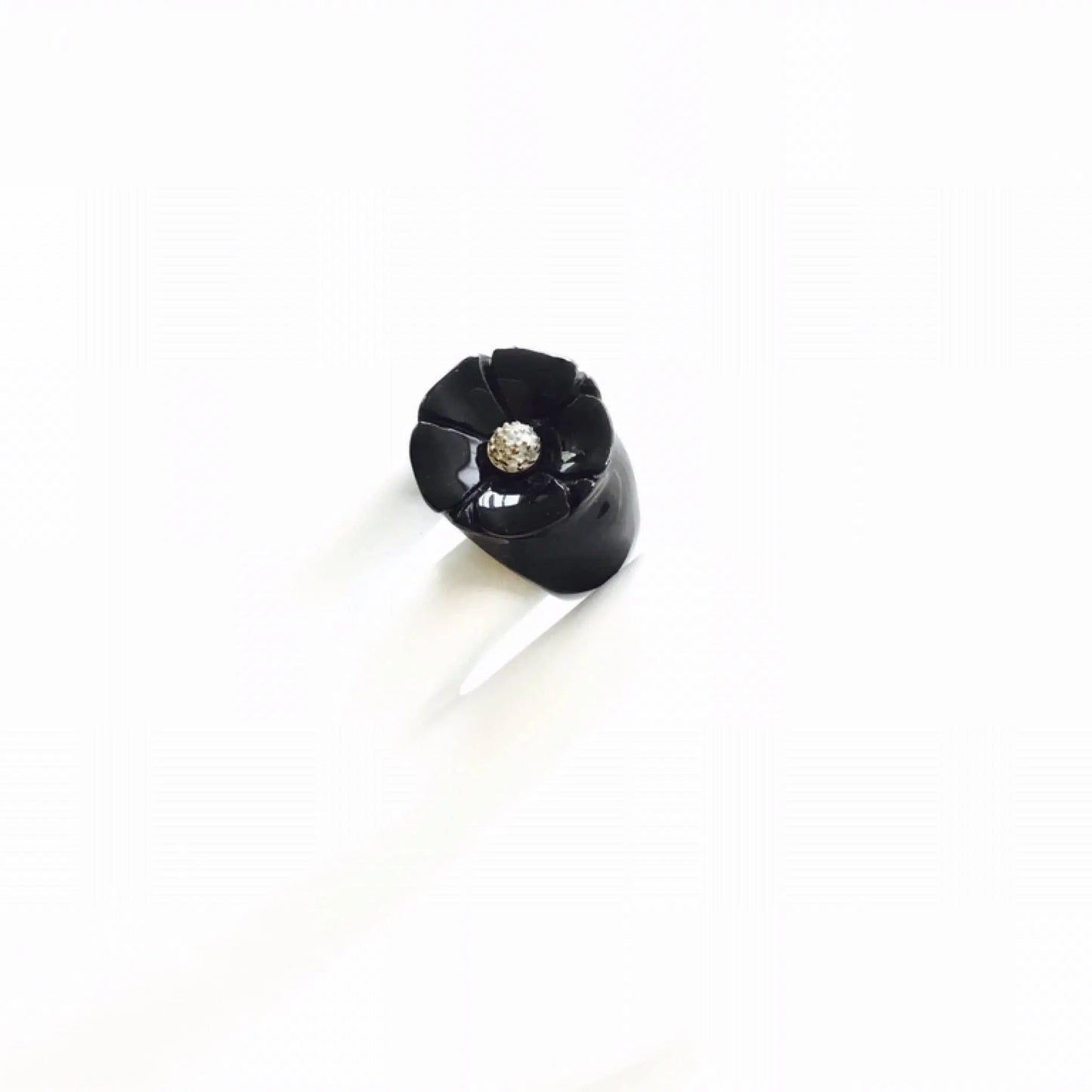 Exceptional Quality Black Onyx Cocktail Ring Jewelry Bubble