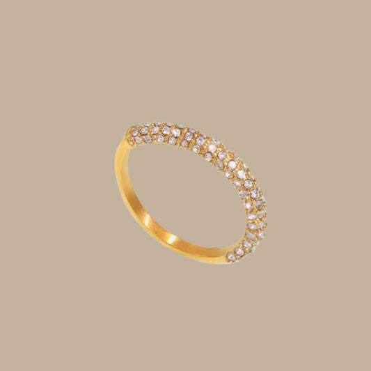 Exquisite 18K Gold-Plated Inlaid Zircon Ring Jewelry Bubble