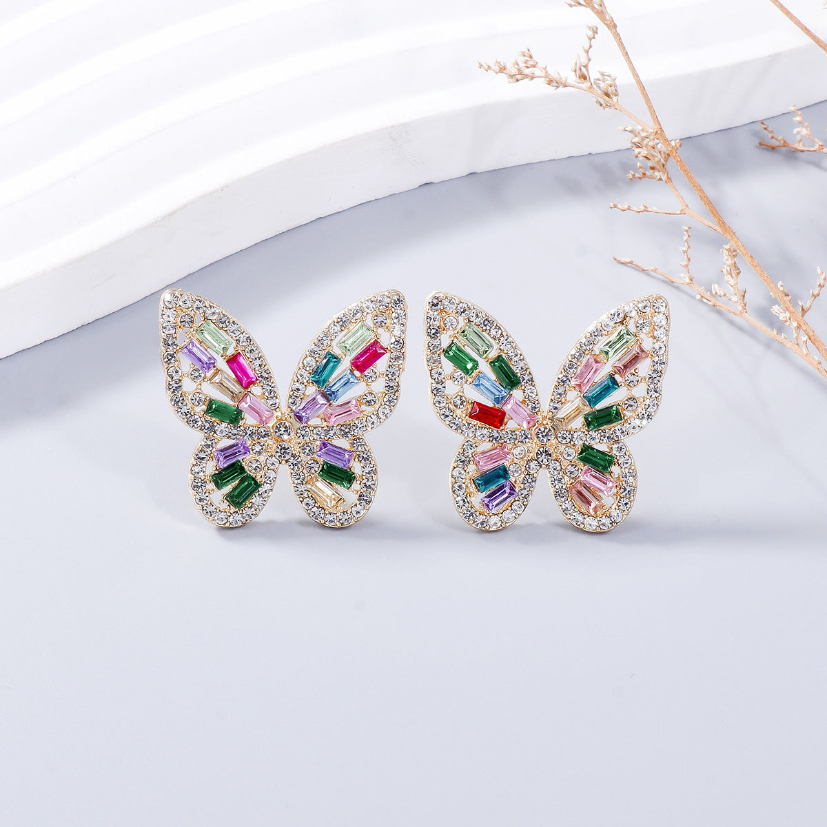 Exquisite Butterfly Stud Earrings Jewelry Bubble