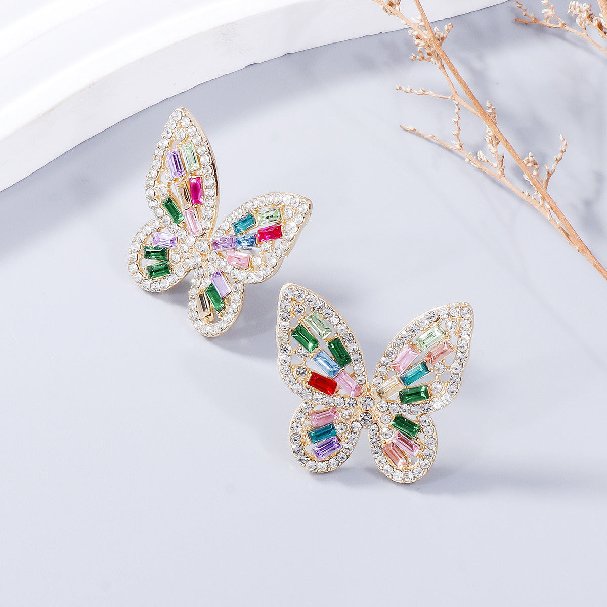 Exquisite Butterfly Stud Earrings Jewelry Bubble