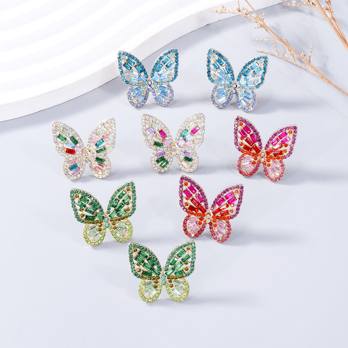 Exquisite Butterfly Stud Earrings Jewelry Bubble