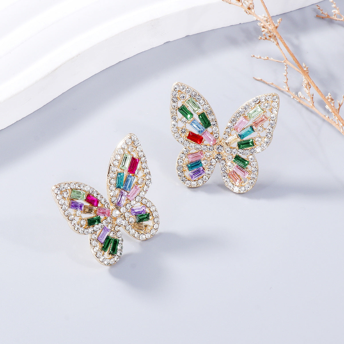 Exquisite Butterfly Stud Earrings Jewelry Bubble