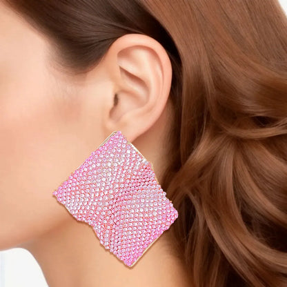 Exquisite Pink Wave Stud Earrings Trending for Radiant Style Jewelry Bubble