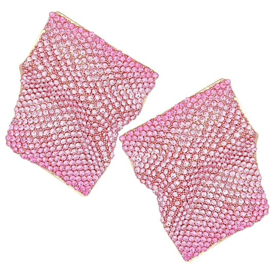 Exquisite Pink Wave Stud Earrings Trending for Radiant Style Pinktown