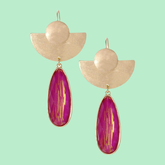 Eye-Catching Design Fuchsia Teardrop Earrings Pinktown