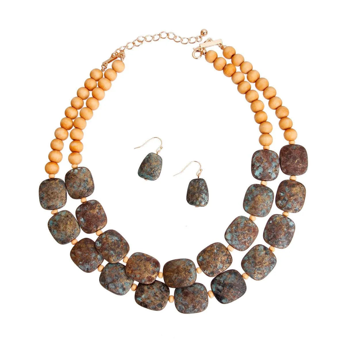 Eye-Catching Flat Bead Layered Necklace Set - Shop Now! Jewelry Bubble