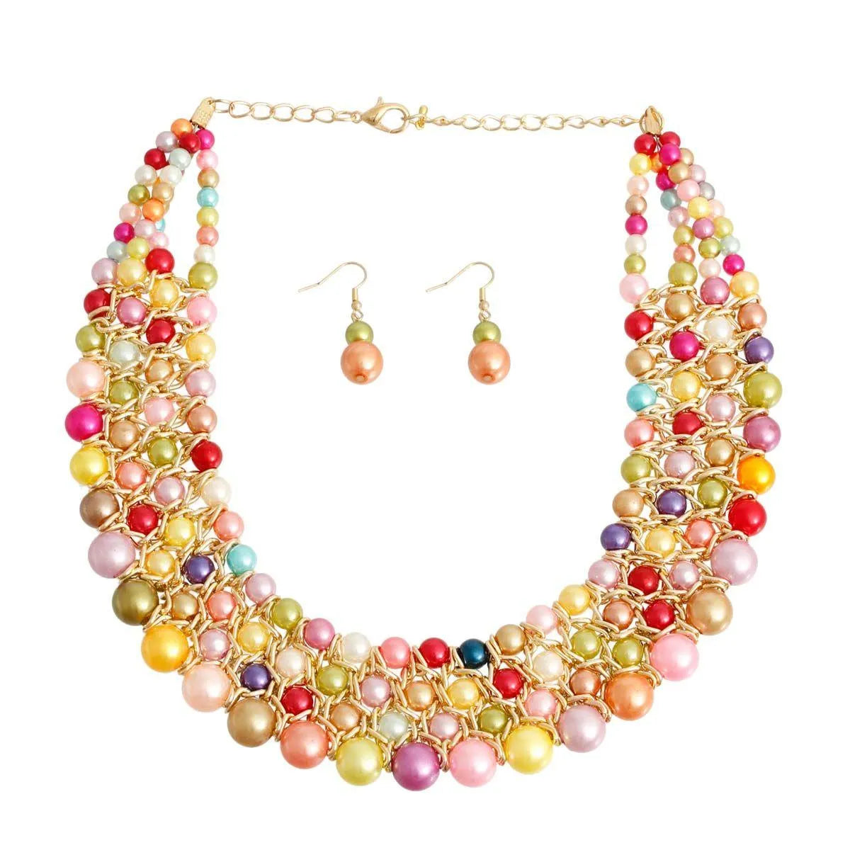 Eye-candy Statement Collar Necklace Earrings Set Jewelry Bubble