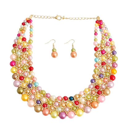 Eye-candy Statement Collar Necklace Earrings Set Jewelry Bubble