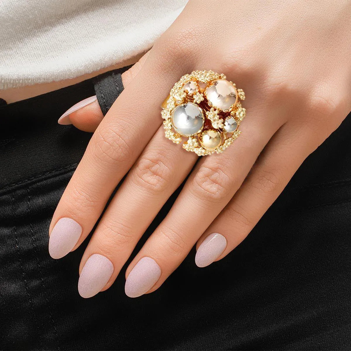 Fashion Jewelry: Bauble Cluster Cocktail Ring for Women Jewelry Bubble