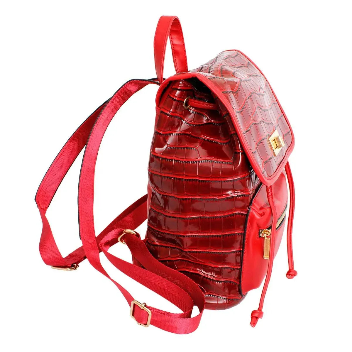 Fashionable Red Backpack: Perfect Travel Carry-Ons & Everyday Bag for Women Jewelry Bubble