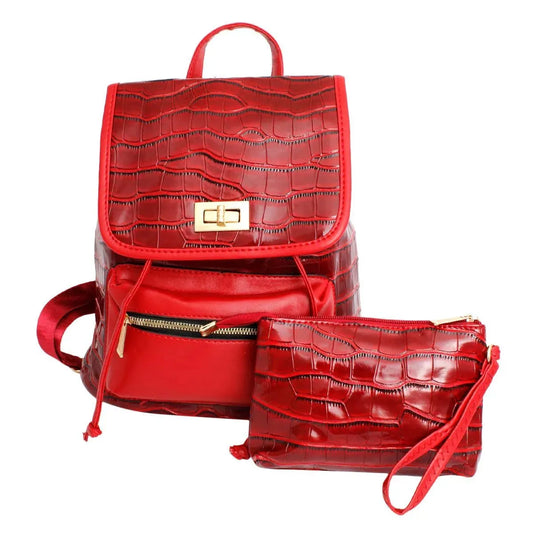 Fashionable Red Backpack: Perfect Travel Carry-Ons & Everyday Bag for Women Jewelry Bubble