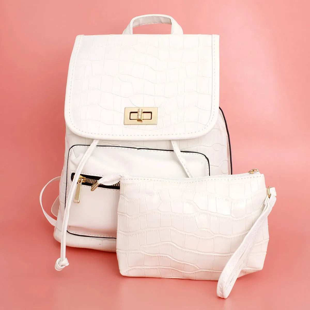 Fashionable White Backpack: Perfect Travel Carry-Ons & Everyday Bag for Women Jewelry Bubble