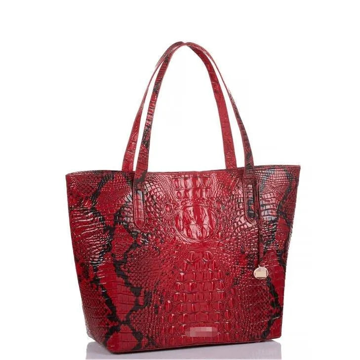 Faux Crocodile Tote Bag Set Lightweight Jewelry Bubble