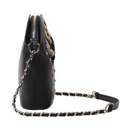 Feather Black Shoulder Bag Jewelry Bubble