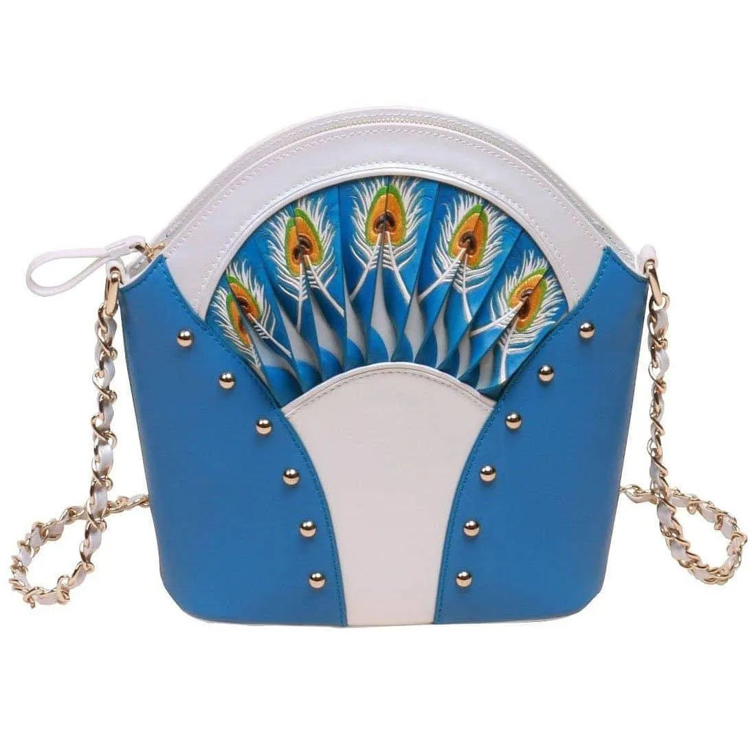 Feather Blue Shoulder Bag Jewelry Bubble