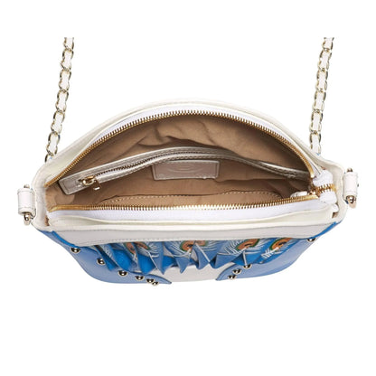 Feather Blue Shoulder Bag Jewelry Bubble