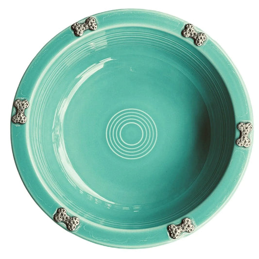 Fiestaware Turquoise Vintage Dog Bowl Jewelry Bubble