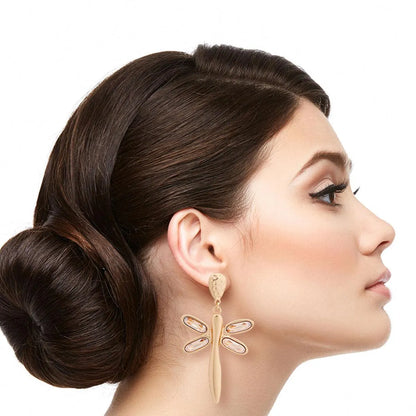 Find Your Perfect Pair of Dragonfly Earrings in Gold-tone Here Jewelry Bubble