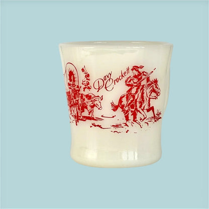 Fire King Oven Ware Davy Crockett Mug, 8 oz., Red | Vintage Glassware Collectibles Jewelry Bubble