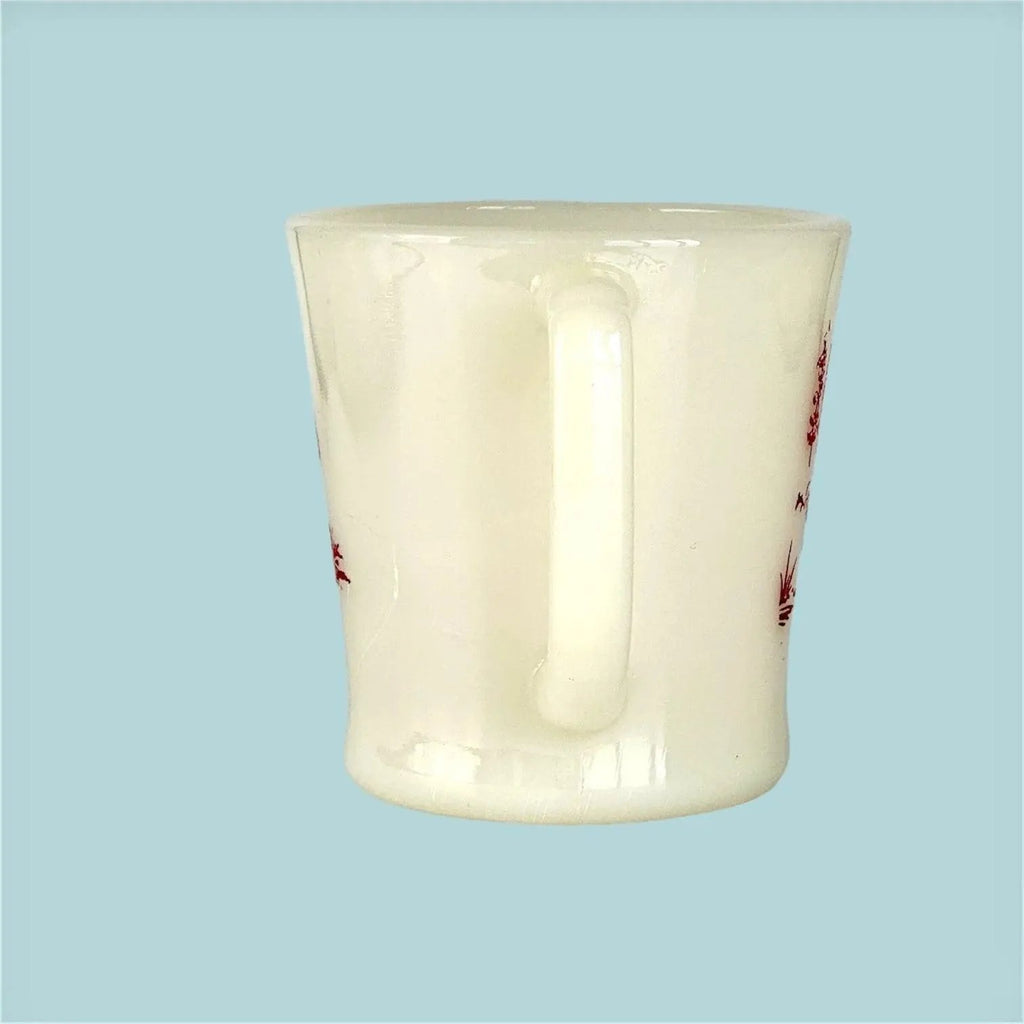 Fire King Oven Ware Davy Crockett Mug, 8 oz., Red | Vintage Glassware Collectibles