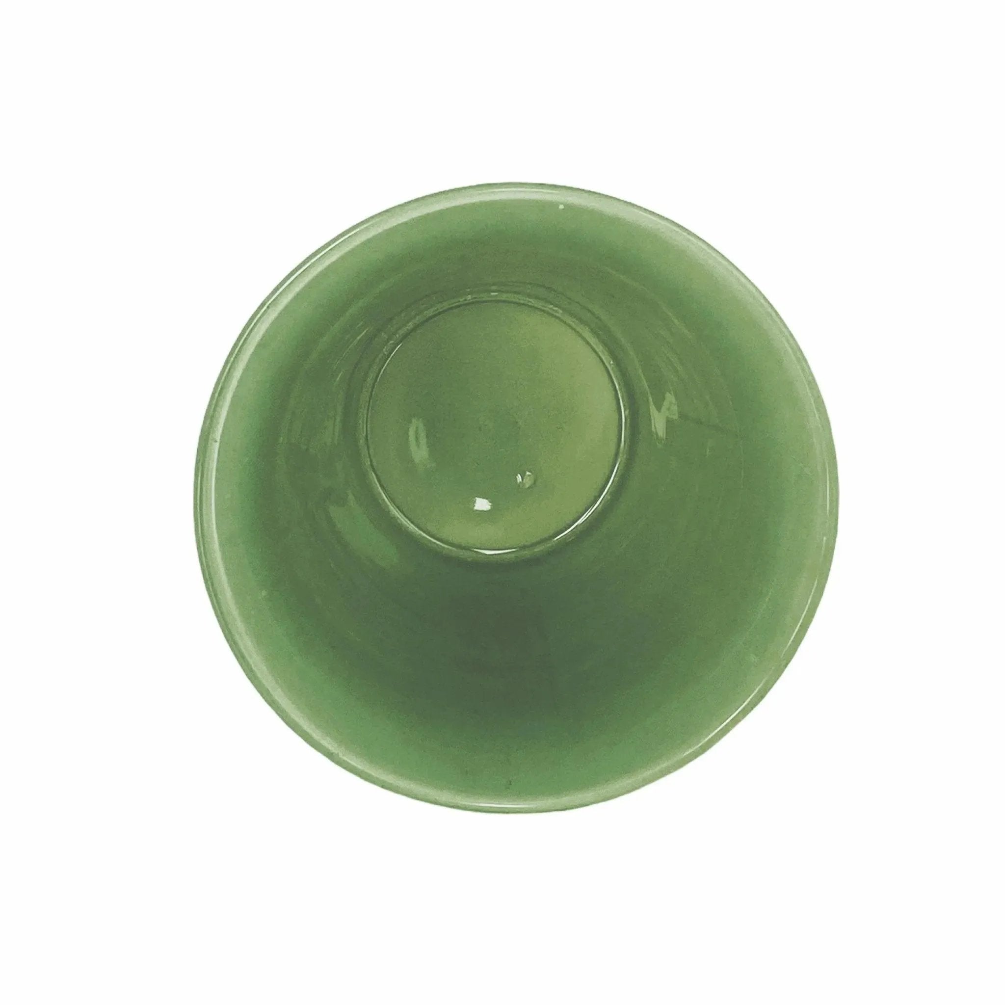 Fired-on Green Glass Vintage Flower Pot