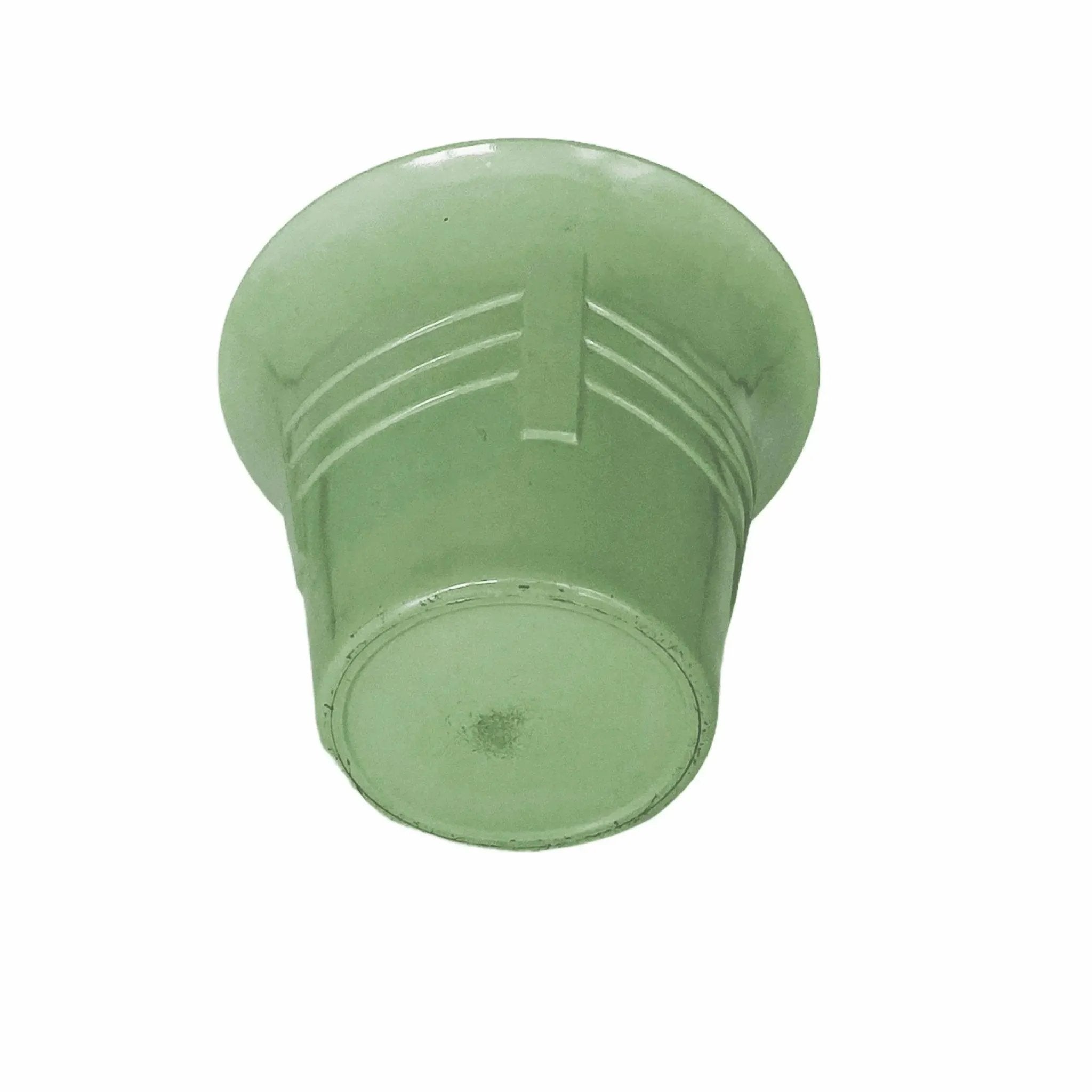 Fired-on Green Glass Vintage Flower Pot
