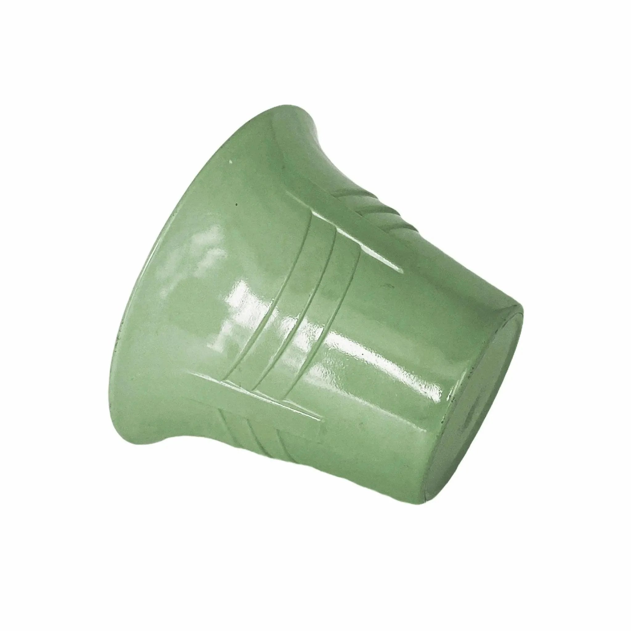 Fired-on Green Glass Vintage Flower Pot
