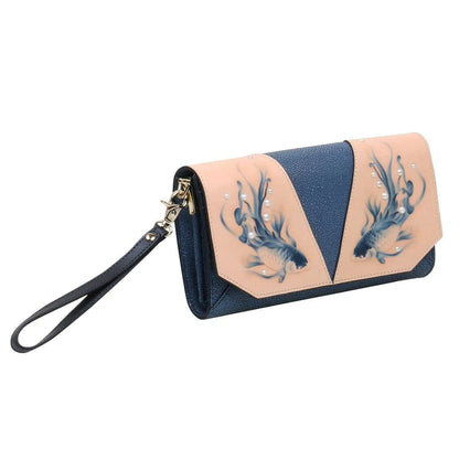 Fish Blue Crossbody Clutch Bag Jewelry Bubble