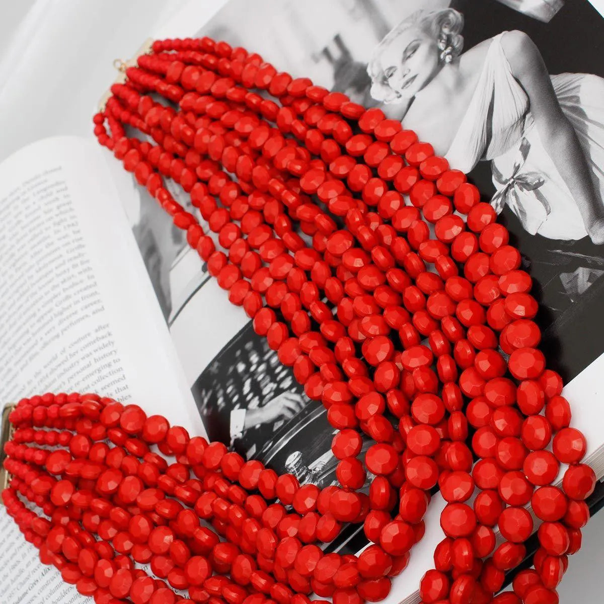 Flatly Red Beaded Necklace Set | Feel the Passion Jewelry Bubble