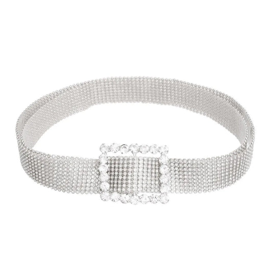 Flaunt This Buckle Belt Silver Tone Ladies Jewelry Bubble