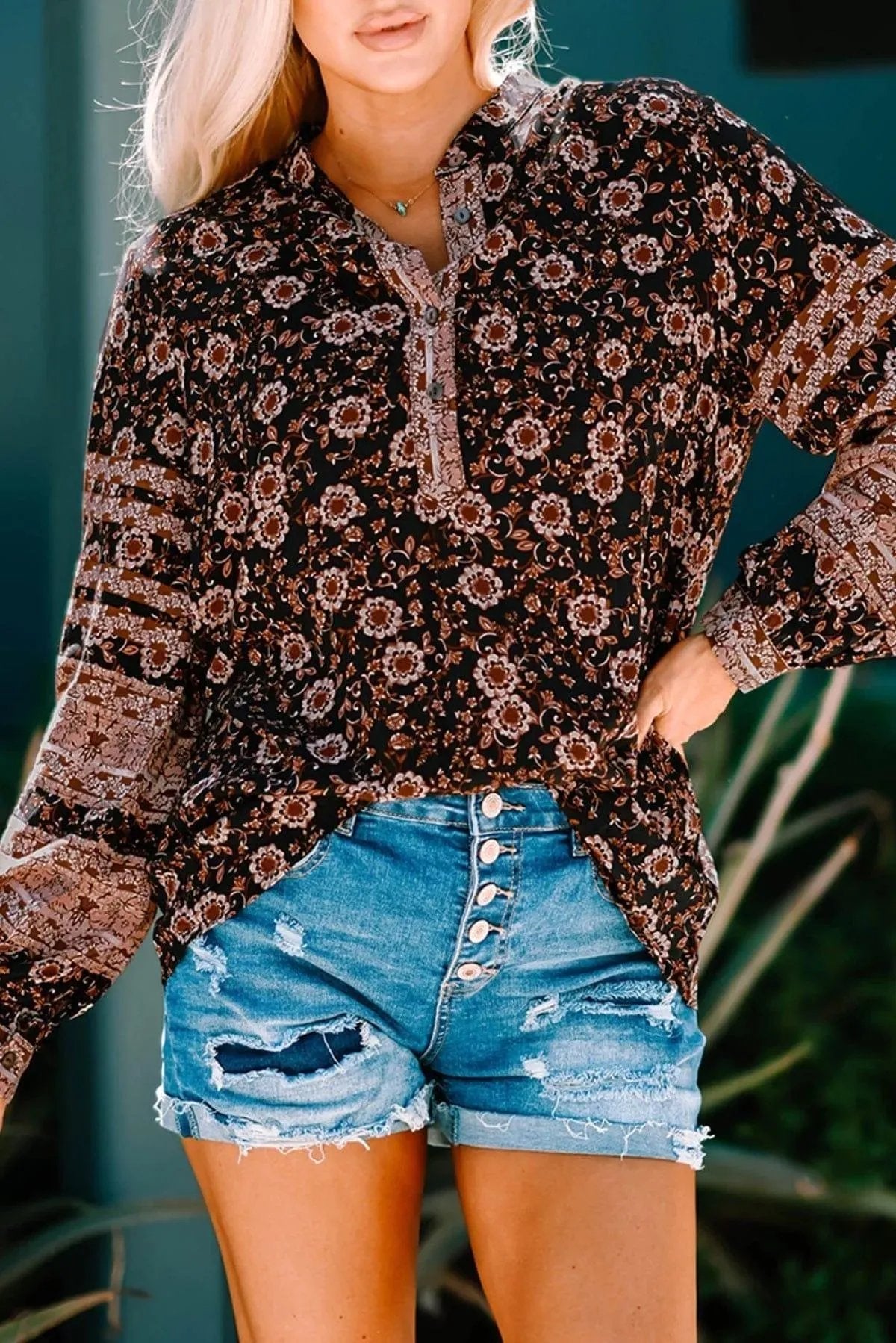 Floral Blooms Galore Print Blouse
