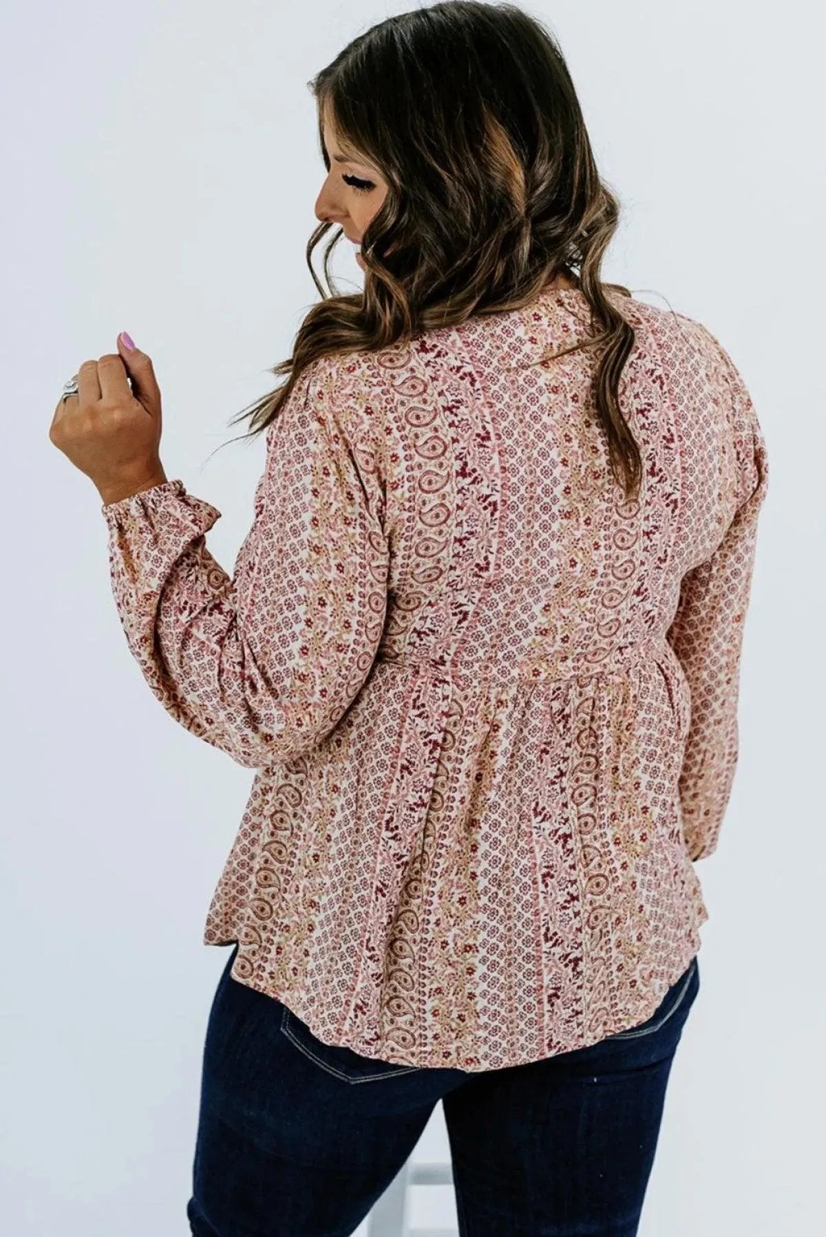 Floral Embroidered Plus Size Babydoll Blouse