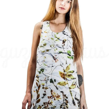 Floral Printed Loose Cut Mini Dress Relaxed Chic Jewelry Bubble