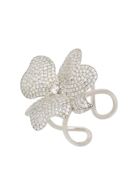 Flower Cocktail Ring Sterling Silver LATELITA