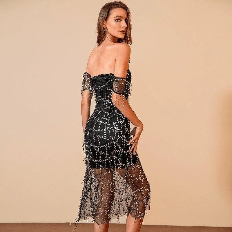 Fringed Sequin Dress Jewelry Bubble