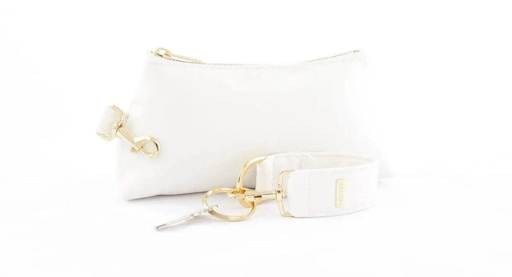 Frost White Vegan Leather 2-Piece Wristlet Set