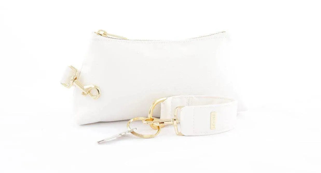Frost White Vegan Leather 2-Piece Wristlet Set