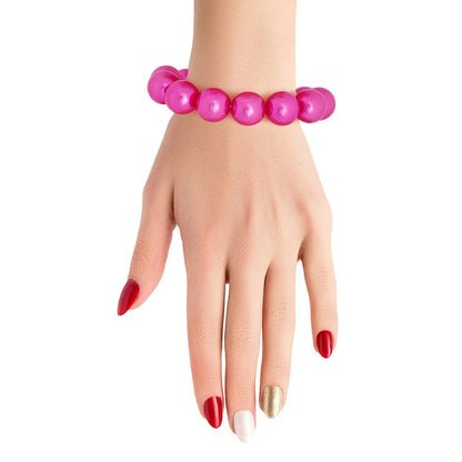 Fuchsia Acrylic Pearl Beaded Bracelet Jewelry Bubble