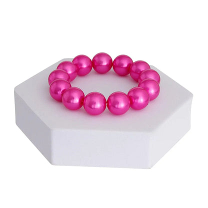 Fuchsia Acrylic Pearl Beaded Bracelet Jewelry Bubble