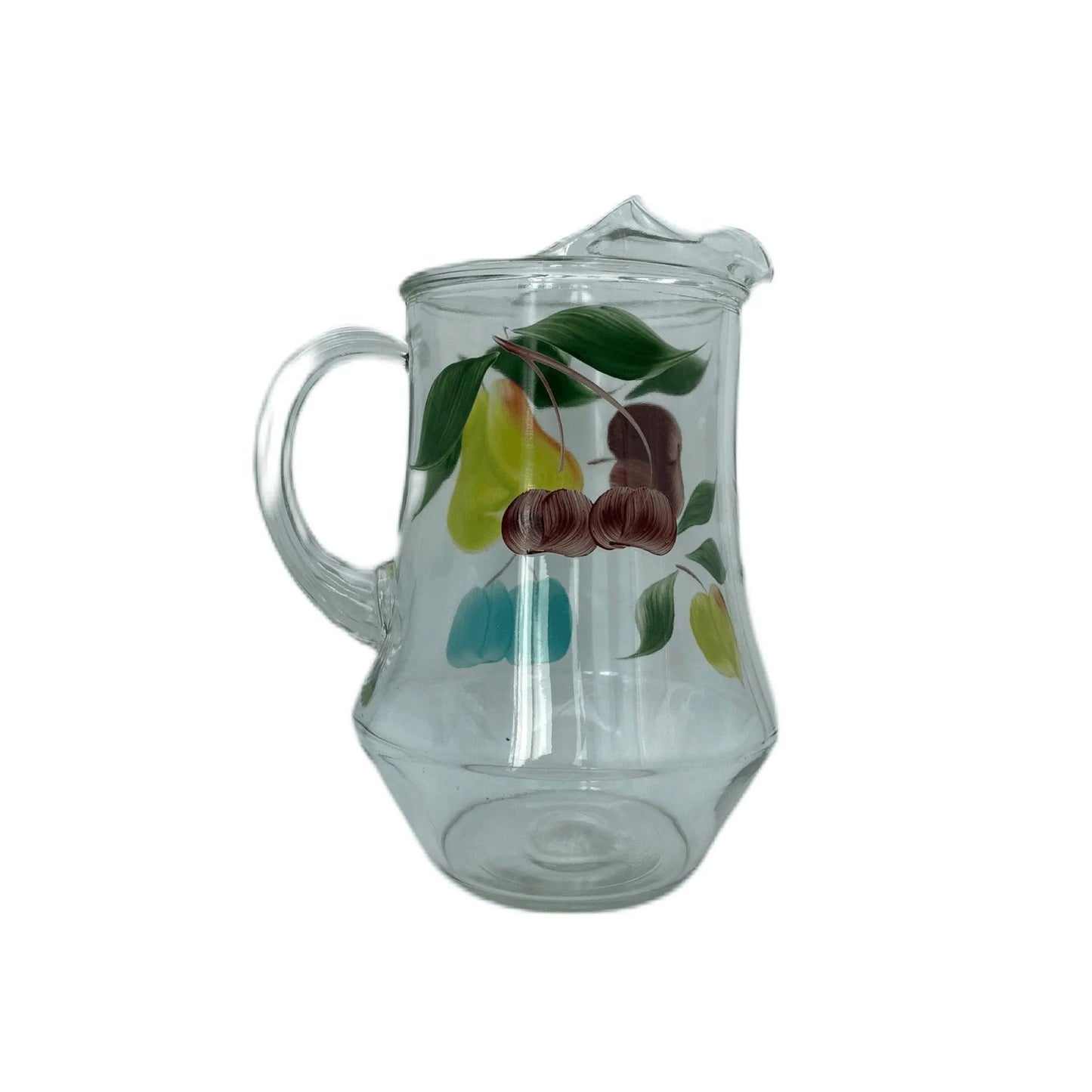 Gay Fad Fruit Hand Painted Clear Pitcher Ice Lip Jewelry Bubble