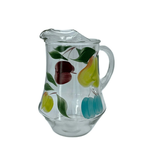 Gay Fad Fruit Hand Painted Clear Pitcher Ice Lip Jewelry Bubble