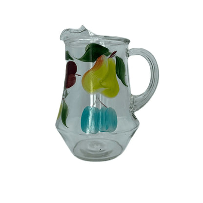 Gay Fad Fruit Hand Painted Clear Pitcher Ice Lip Jewelry Bubble