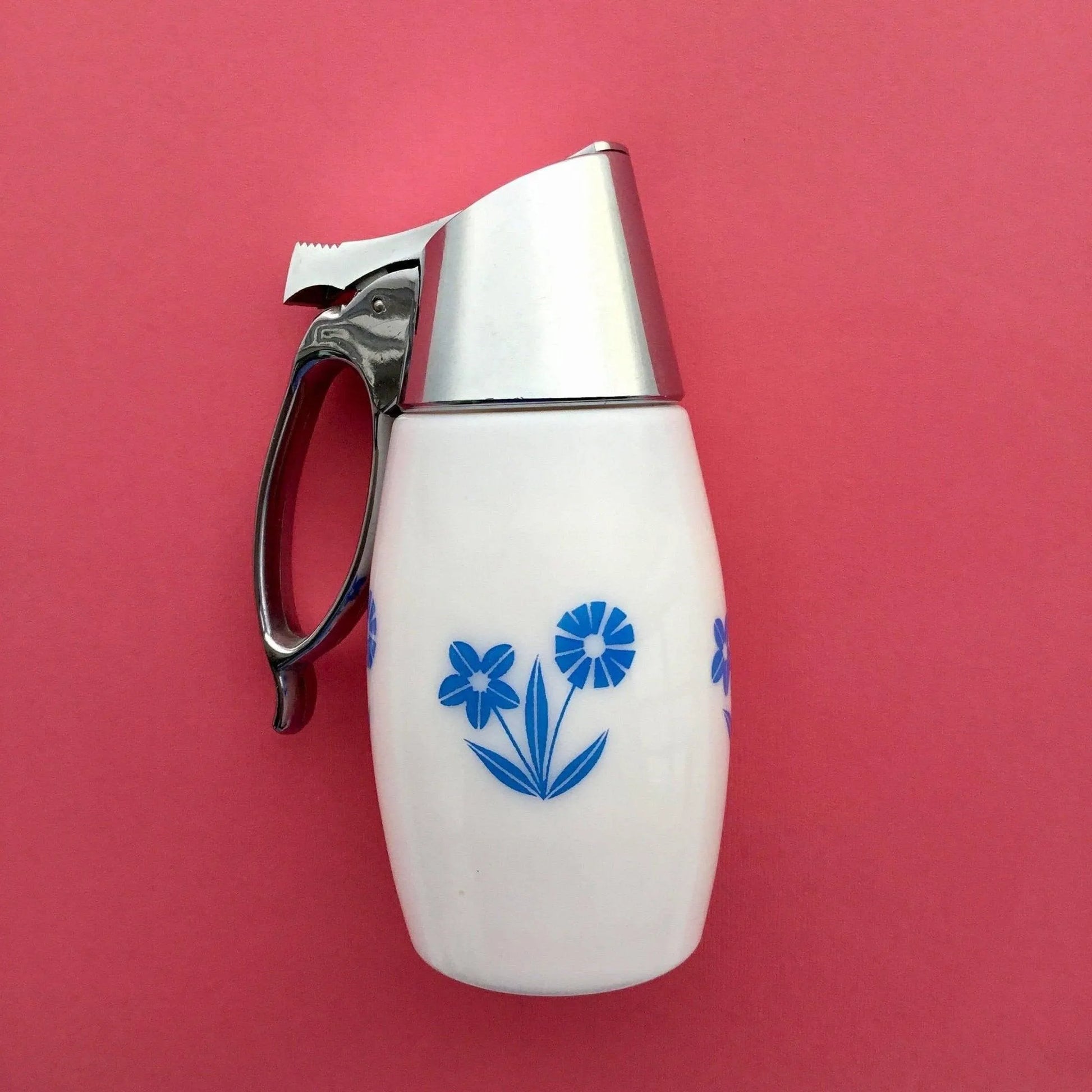 Gemco blue cornflower syrup dispenser chrome top, vintage kitchenware Jewelry Bubble