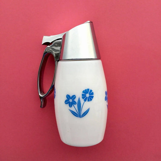 Gemco blue cornflower syrup dispenser chrome top, vintage kitchenware Jewelry Bubble