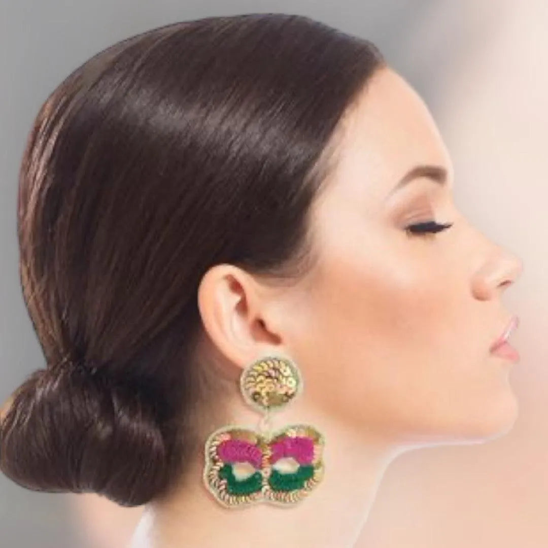 Get Festive with Mardi Gras Mask Earrings Jewelry Bubble