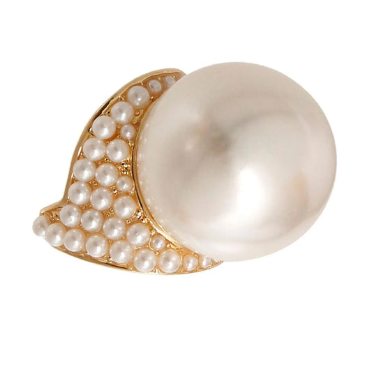 Get Glam with our Creamy Faux Pearl Cocktail Ring - Shop Now Jewelry Bubble