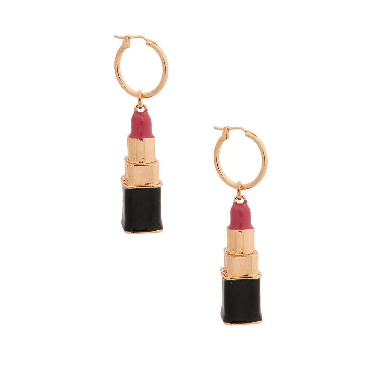 Get Noticed with Pink Lipstick and Gold Hoops | Whimsical Earrings for Any Occasion