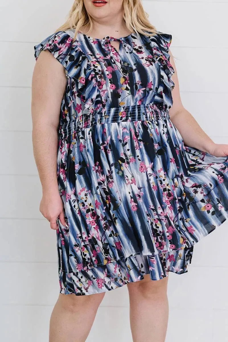 Get Ready to Blossom in Your Flutter Sleeve Plus size Mini Dress!