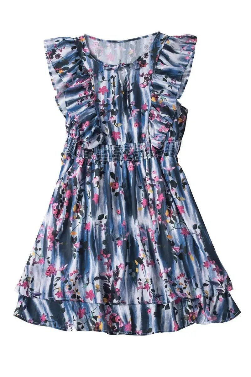 Get Ready to Blossom in Your Flutter Sleeve Plus size Mini Dress!