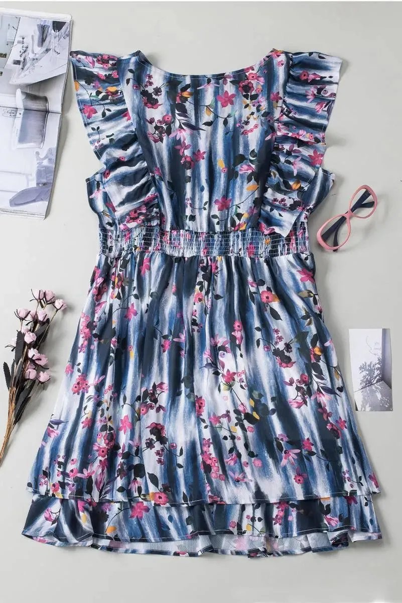 Get Ready to Blossom in Your Flutter Sleeve Plus size Mini Dress!
